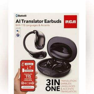 RCA AI Translator Earbuds - Black